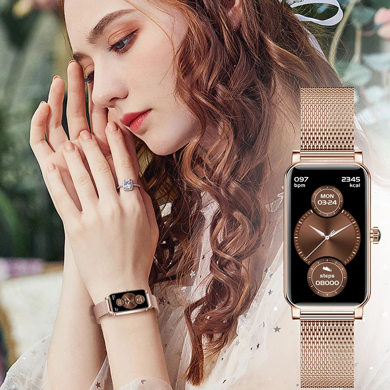 

2021 New IP68 Waterproof Smart Watch Women Lovely Bracelet Heart Rate Monitor Sleep Monitoring Smartwatch Connect IOS Android