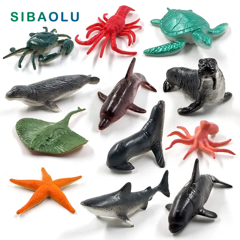 12 шт. искусственный Омар черепаха Краб Морская звезда морж Дельфин Осьминог