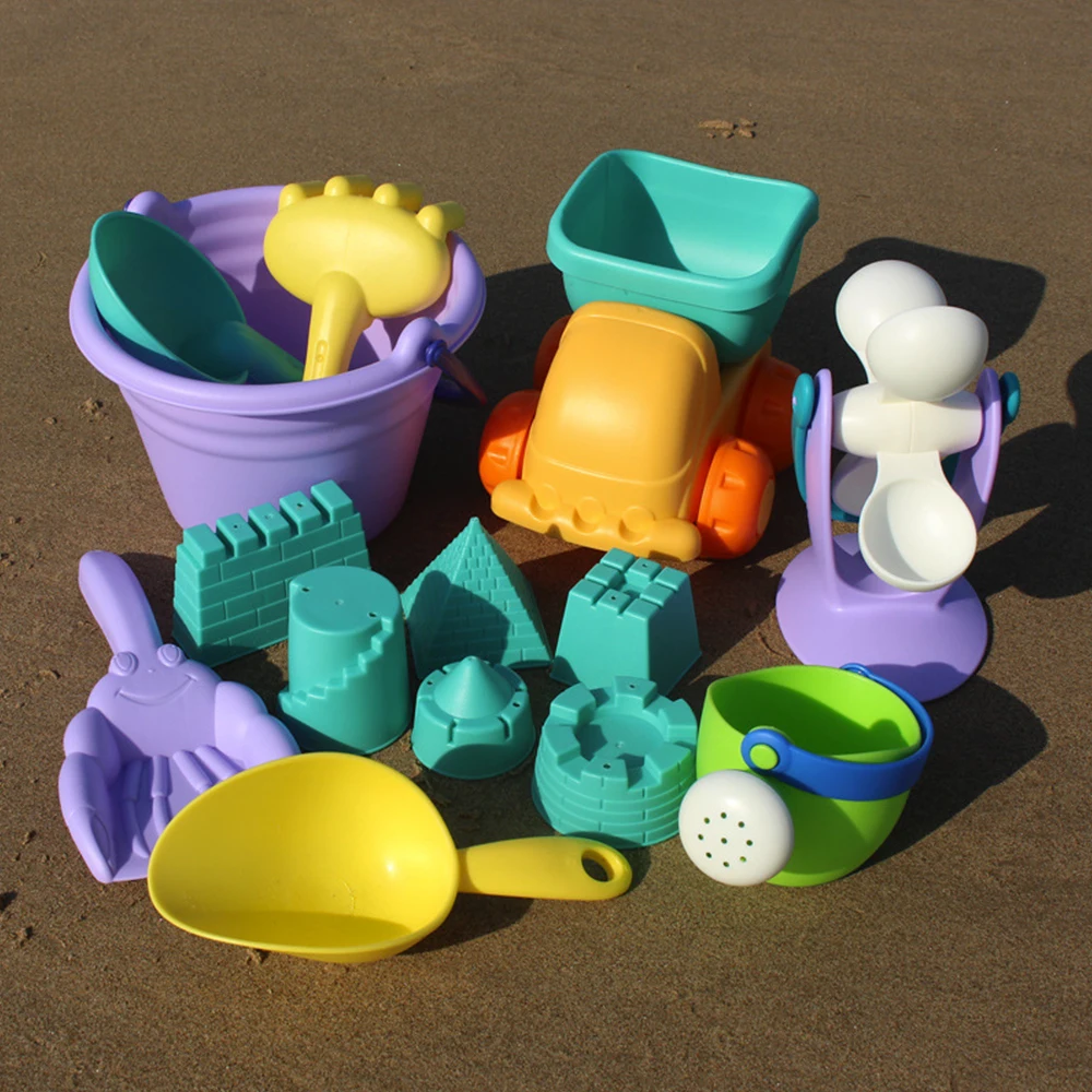 

22Pcs/Set Baby Beach Toys Sandbox Toys For Children Sandpit Sand Molds Sand Castle Tool Cart Shovels Ducks Bucket Outdoor Toy