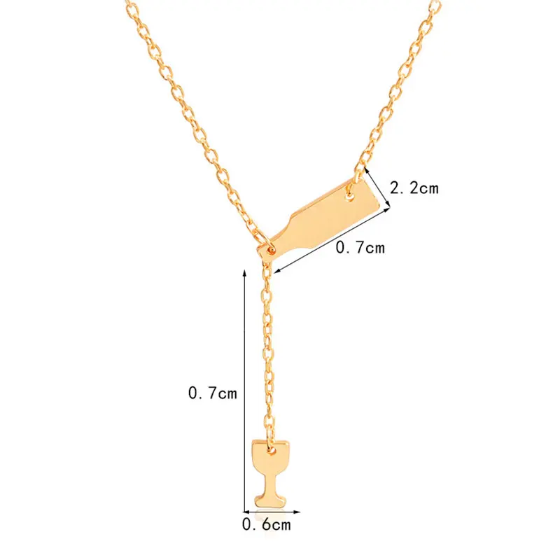 Новинка Трендовое ожерелье с подвеской в виде бокала для вина женские цепочки
