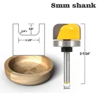 Фрезы по дереву, 1 шт., хвостовик 8 мм, диаметр 1-18 дюйма, чаша и лоток, шаблонный маршрутизатор бит, режущий инструмент по дереву