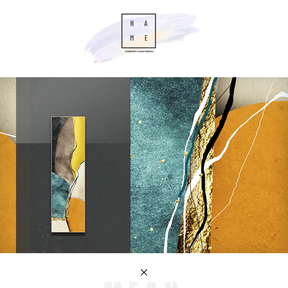 

Modern Minimalist Porch Decorative Canvas Painting Living Room Poster Home Decor Wall Art Picture Golden Abstract Wall Painting