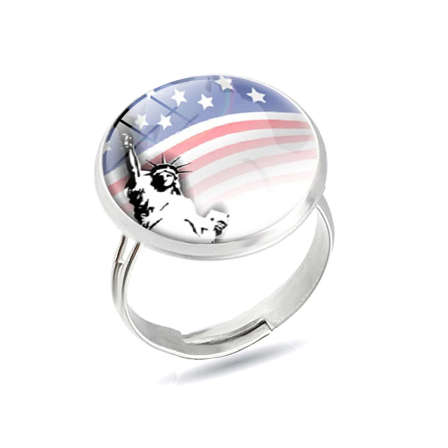 США национальные кольца с флагами Америка Национальная эмблема Жестяного