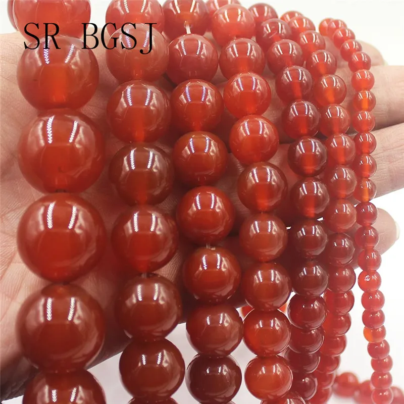 Free Shipping 6 8 10 12 14 16 20mm Red Agat Onyx Gems Genuine Natural Round Beads Stone DIY Strand 15&quot | Украшения и