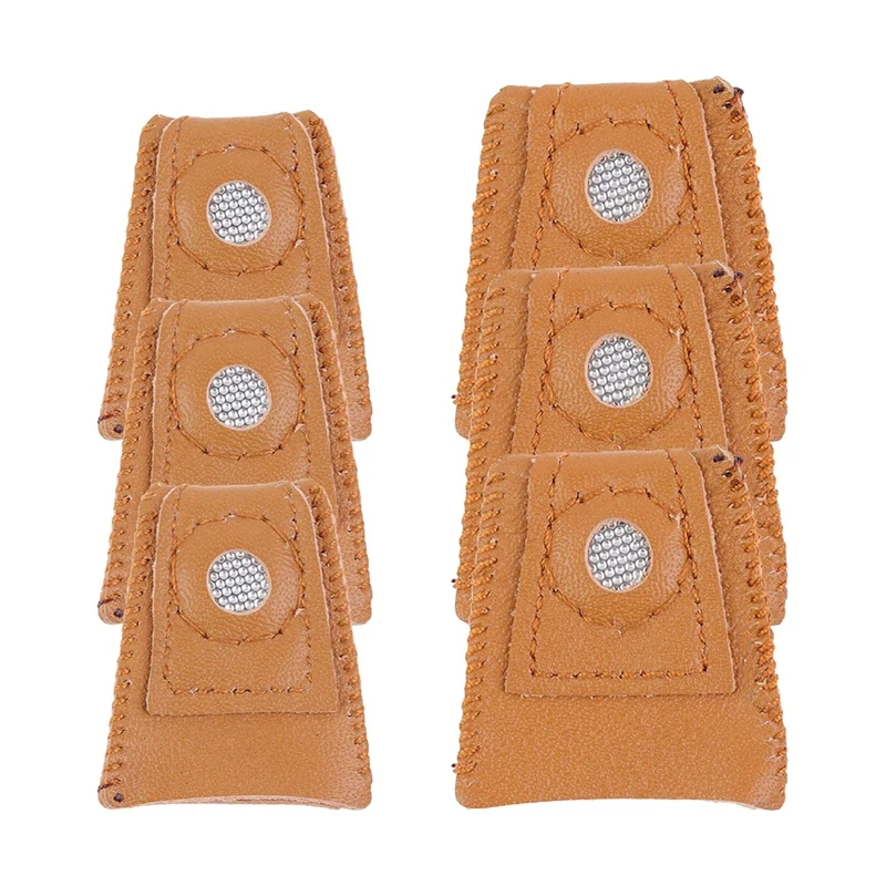 6 шт сшитая кожаная наперсток защита для пальца инструмент Вязание лоскутного