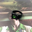 Милая Божья коровка Кот мультфильм Черный Зеленый Pawprint Ring модные черные кольца для мужчин и женщин ювелирные изделия для вечеринки день рождения Рождественский подарок