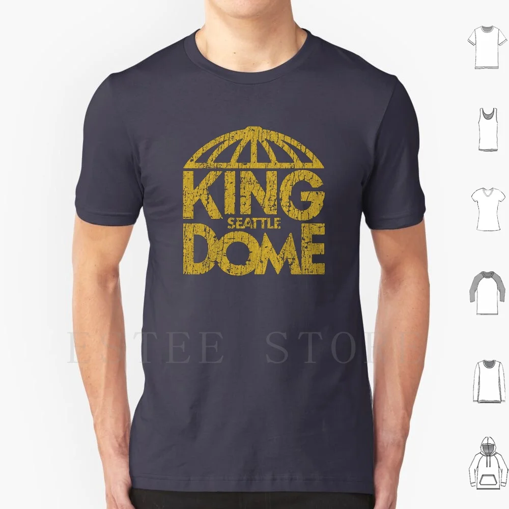 Фото Футболка Kingdome Seattle 1976 с принтом, хлопковая, винтажная, в стиле ретро 1970-х годов, с изображением спортивного стадиона King Dome, Вашингтон №1