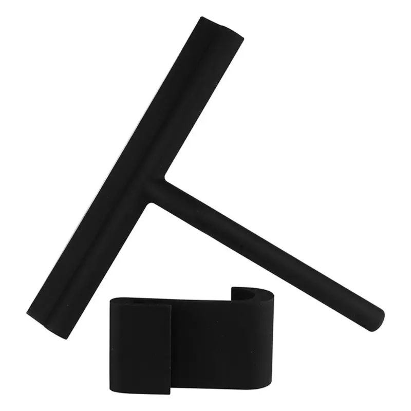 

Silicone Window Tile Glass Wiper Cleaner Squeegee Shower Mirror Cleaning Holder Black,Gray