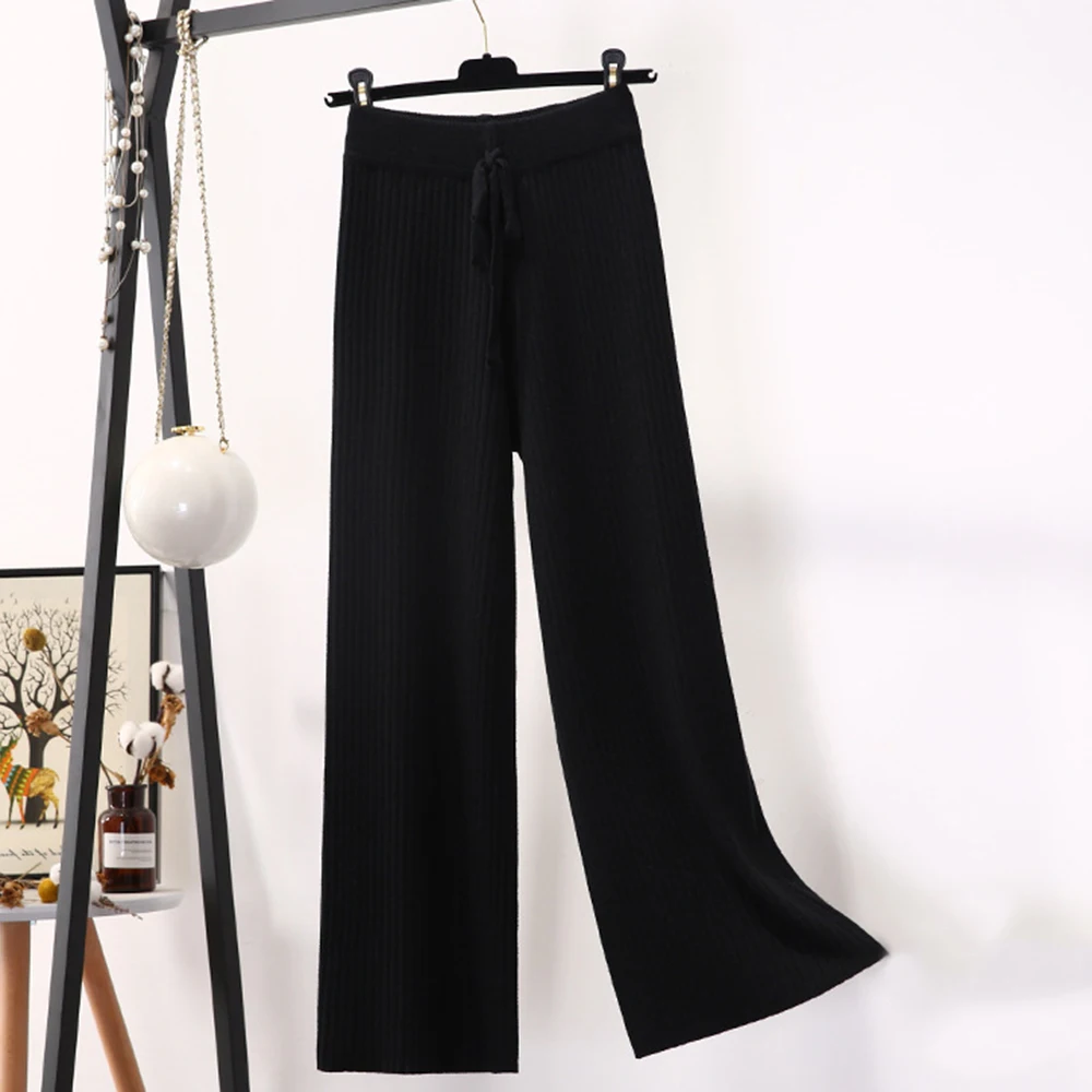 2019 осень зима новые толстые повседневные Прямые брюки женские свободные