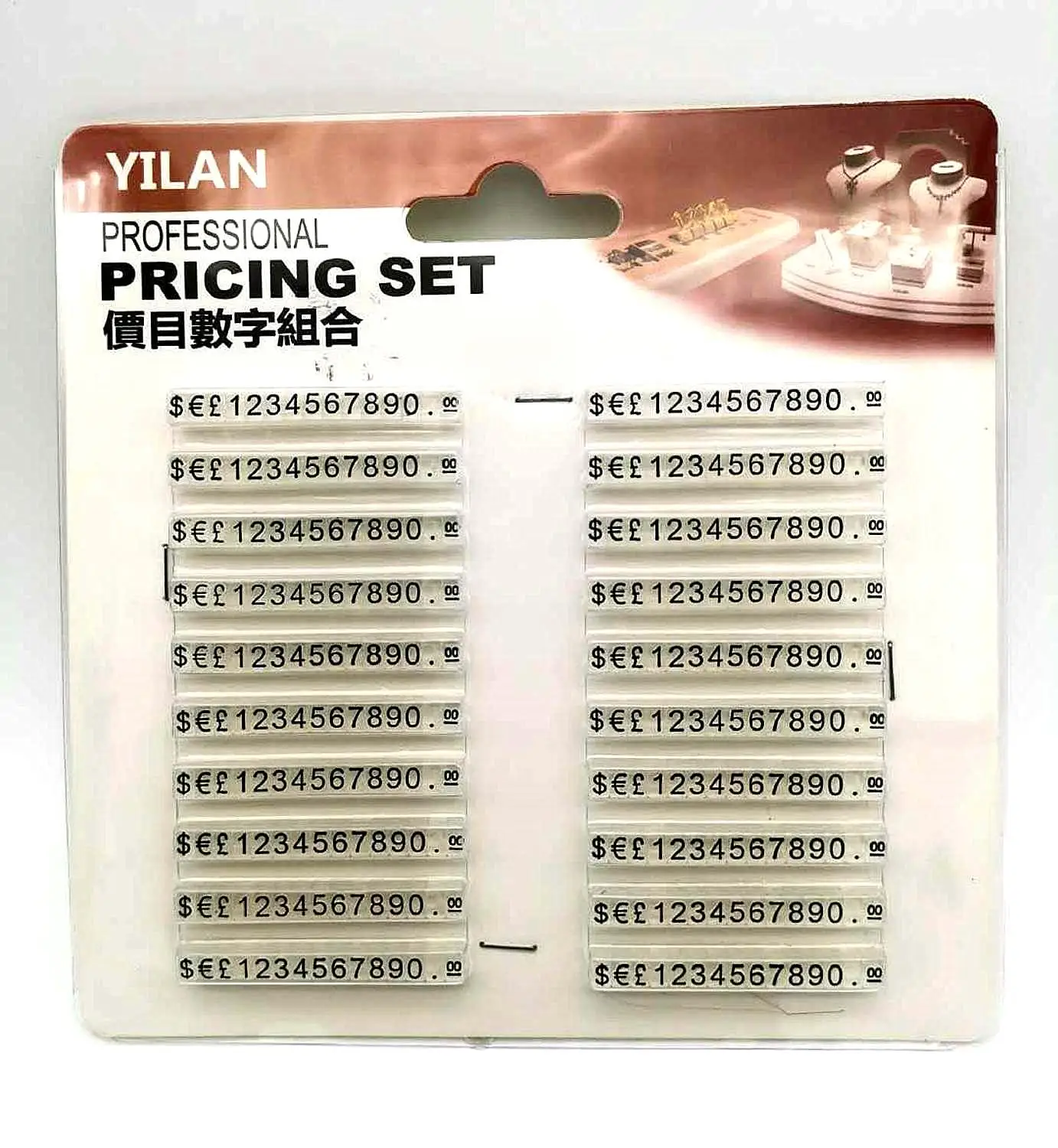 20pcs Numerals price tag assembly Blocks Stick Combined Number Digits Tag Sign Watch Jewelry Price Display Frame Euro price