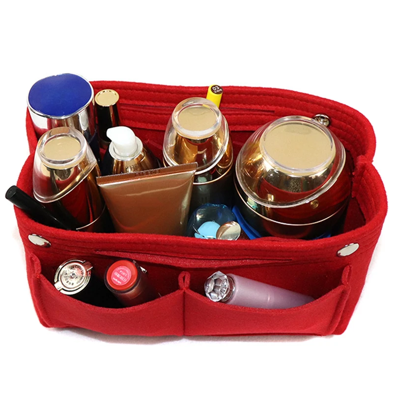 

Косметички для макияжа, Женская фетровая сумка-вкладыш, многофункциональный дорожный Внутренний кошелек, портативная Сумочка, органайзер ...