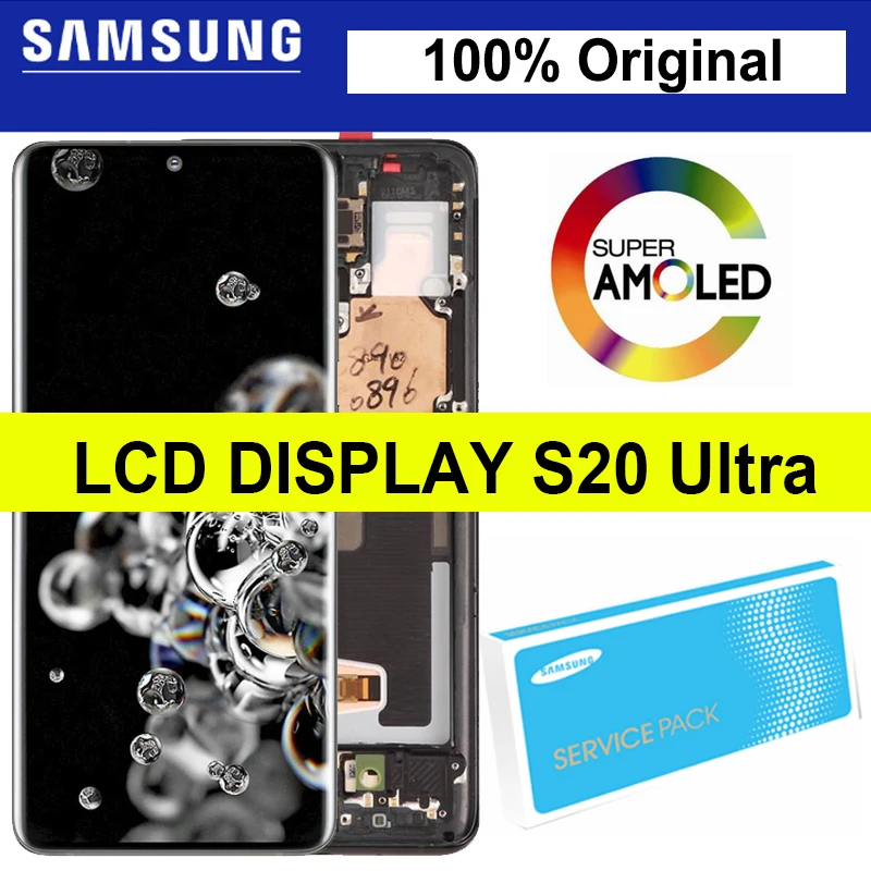 100% Оригинальный 6 9 &quotSuper AMOLED для Samsung Galaxy S20 Ultra G988F G988B/DS ЖК-дисплей с сенсорным
