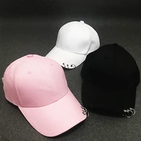 korean style pin iron ring baseball cap men ring women hip hop spring summer hat multi functional adjustable cotton sun hat