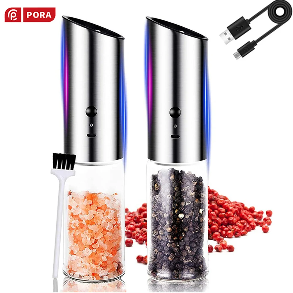Перезаряжаемая через USB электрическая мельница для перца Гравитационный шейкер