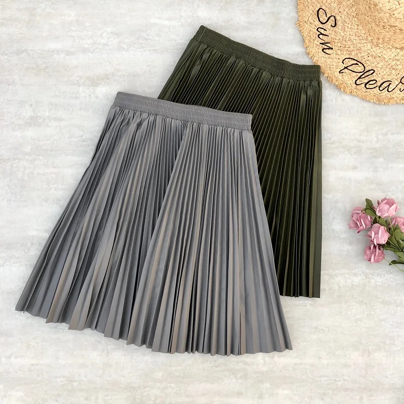 Женская мини-юбка из искусственной кожи расклешенная трапециевидная женская