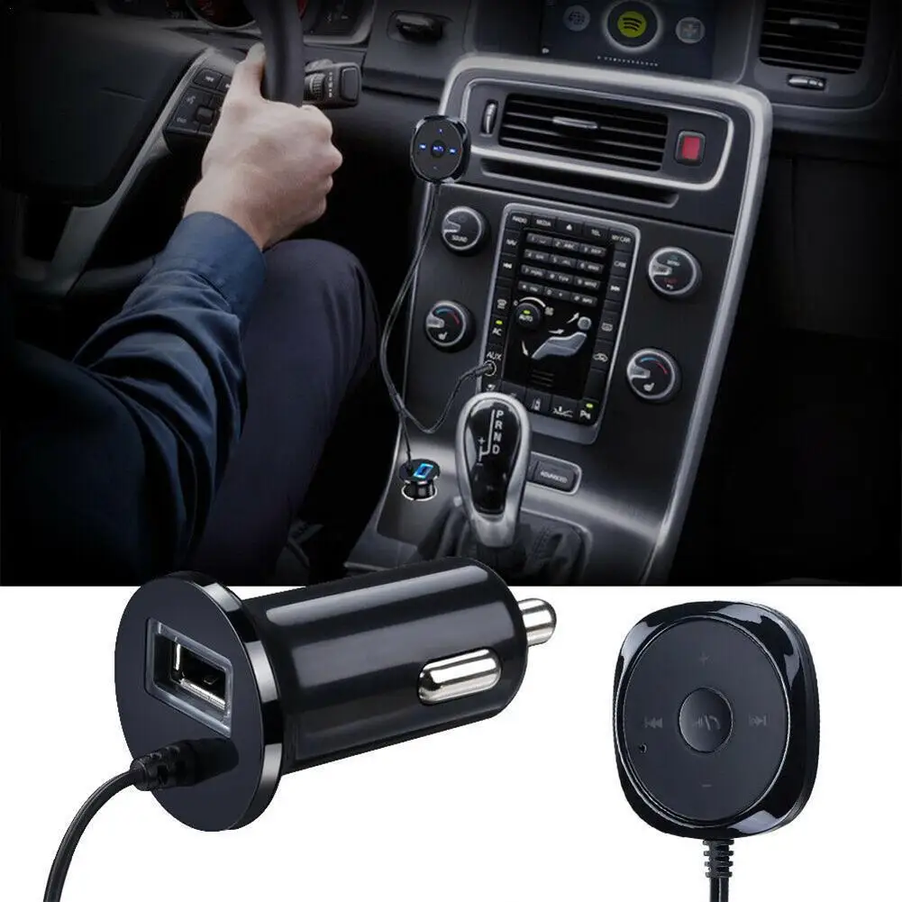 

12V 24V Car Bluetooth FM Transmitter BLuetooth 5.0 Input FM Bluetooth Car Receiver with EDR Transmitter AUX Cable P9D1