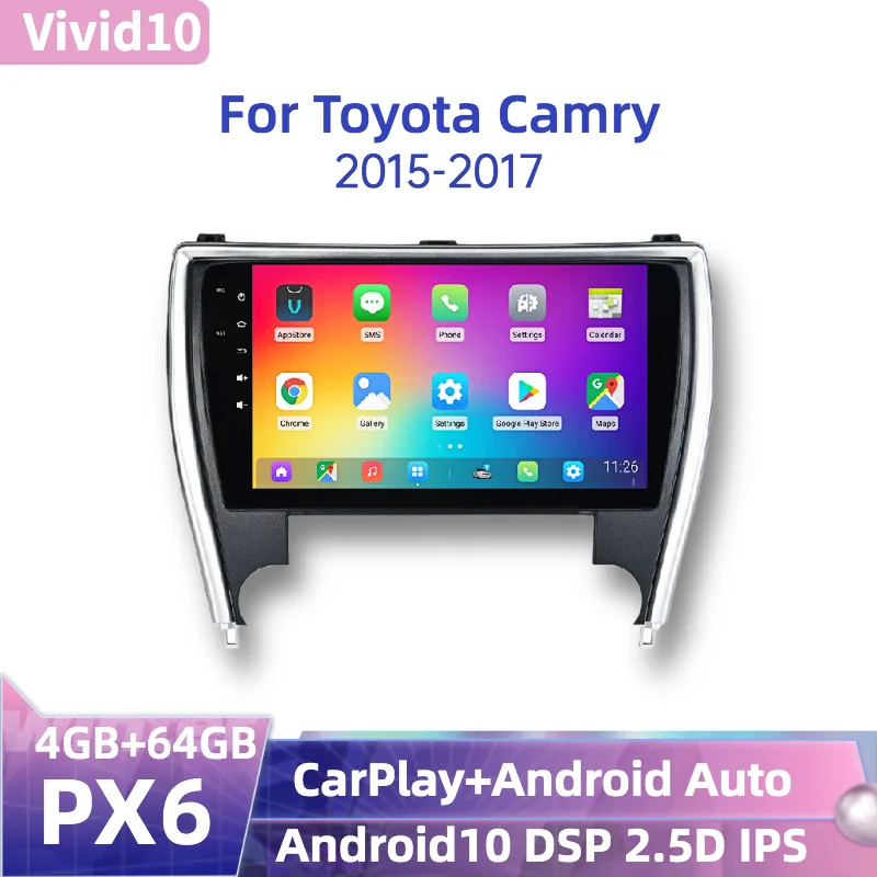 

Dasaita 10,2 "Android 10,0 автомобильное радио GPS для Toyota Camry 2015 2016 2017 мультимедийный плеер HD экран DSP CarPlay Android Auto