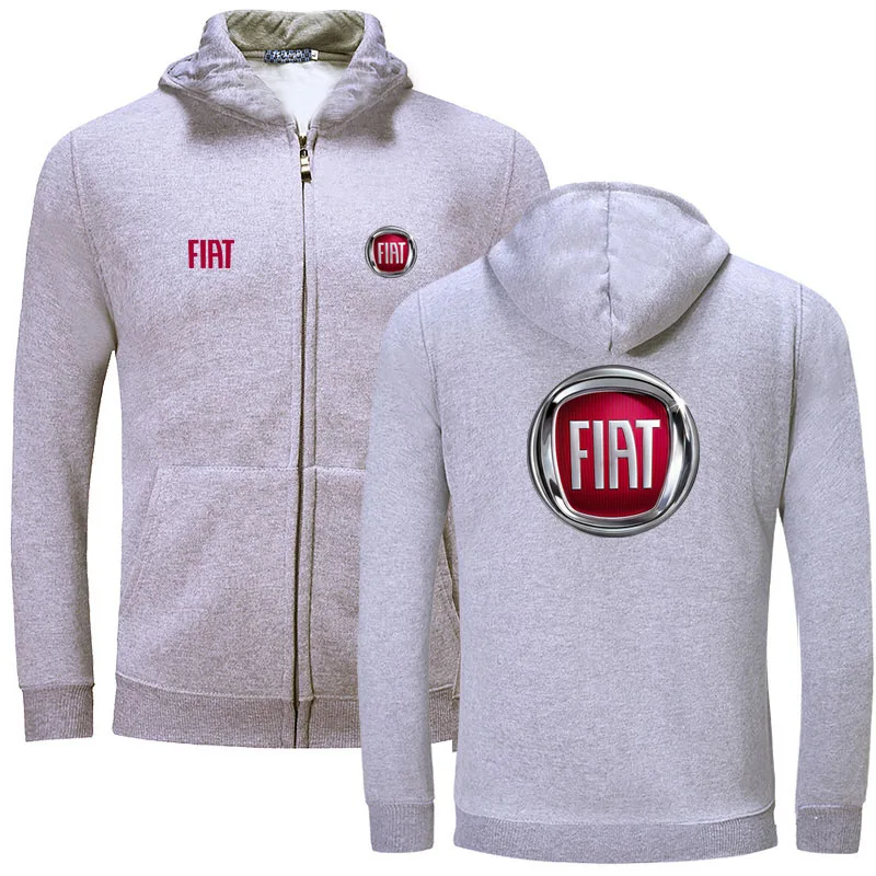 

2021 New Plain Mens FIAT Zip Up Hoody Jacket Sweatshirt Hooded Zipper male Top Outerwear