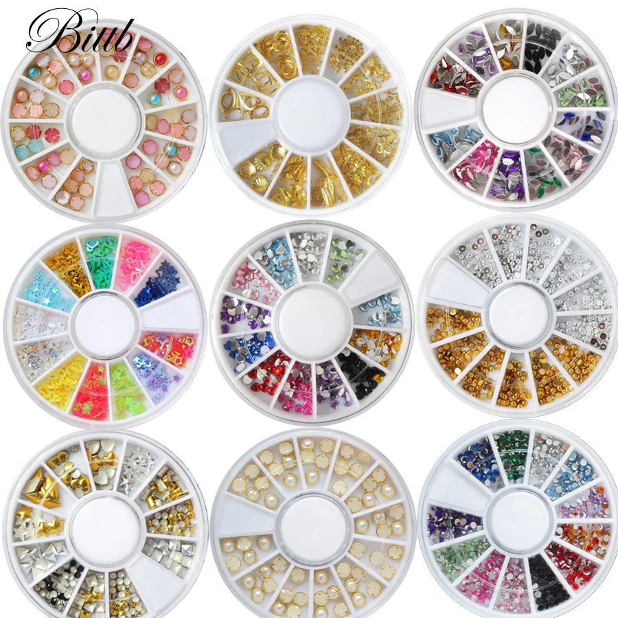 Bittb 1 шт. разразы ногтей драгоценные камни бисер шпильки жемчуг очаровательные