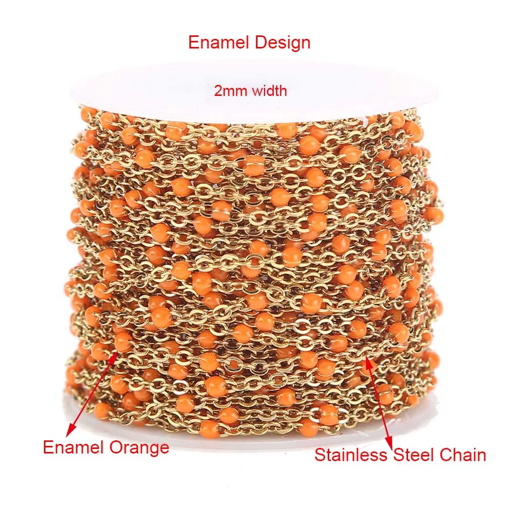 Gold Enamel Orange 1 метр ручной работы 3,5 мм Abacus стеклянные бусины золотые цепи для ожерелья браслеты ножной браслет Изготовление DIY ювелирных изделий - Цвет: Gold Enamel Orange