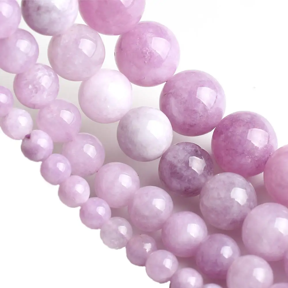 Круглые Бусины Из Натурального фиолетового ангелитового кварца 4/6/8/10 мм