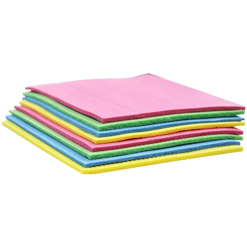 

10pcs Dishcloth Cellulose Sponge Cloths Bulk No Odor Reusable Cleaning Cloths For Kitchen Absorbent Dish Cloth Hand Towel