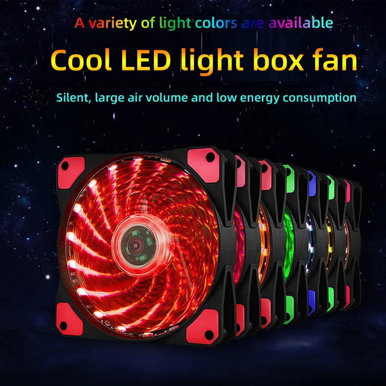 

15 Lights 33 Lights Streamer 12025 Chassis Fan 12cm Power Supply Fan 12CM Heat Dissipation Fan Belt LED Lights