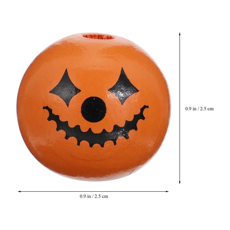 

60Pcs Beads Durable Useful Spacer Beads Halloween Wood Beads Craft Making Beads for Family