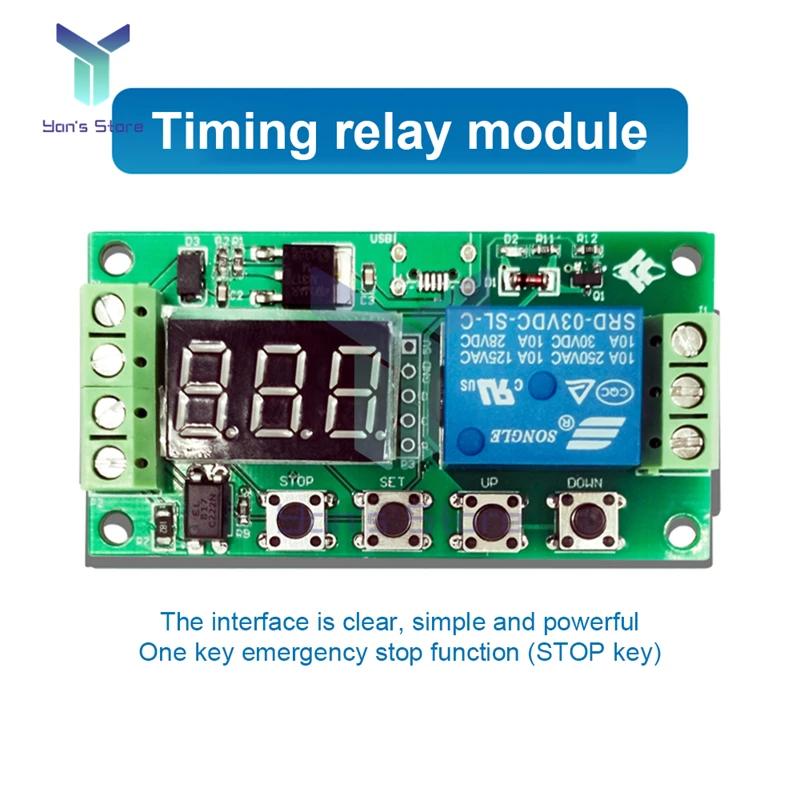 

5V-30V LCD Digital Display Delay Adjustable Cycle Timing Relay Circuit Switch Module Time Relay Trip Delay Switch DIY