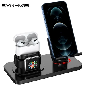 3 in 1 desktop phone charge dock holder for airpods 12 pro apple watch stand for iphone 12 11 xs max ipad android phone tablet free global shipping