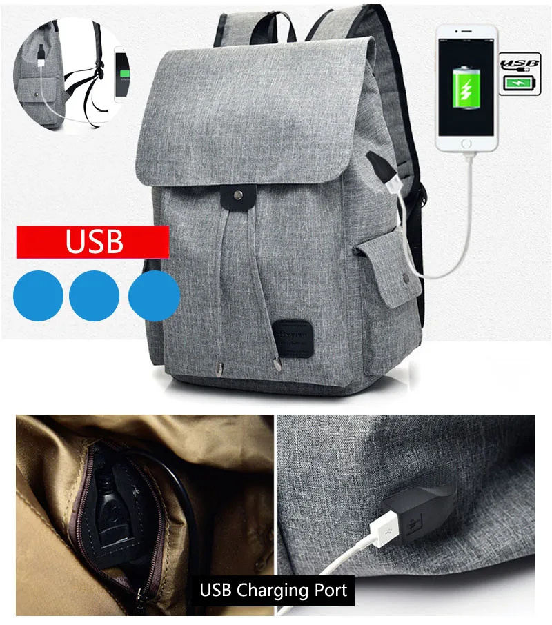 Женский рюкзак для женщин зарядка через Usb порт школьные сумки колледжа ноутбука
