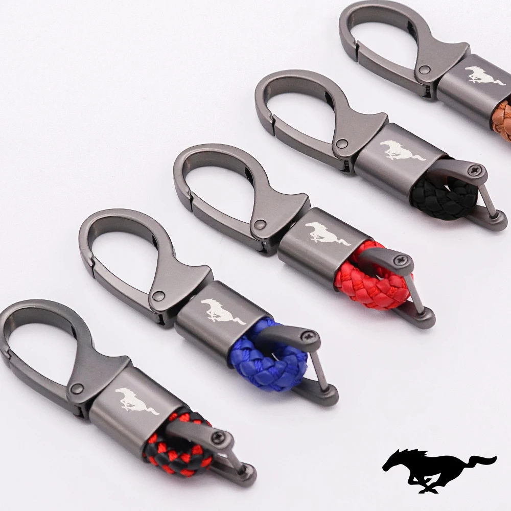 

Car Key Chain For Ford Mustang GT Milo Mk3 With Logo Keyring Metal Car Emblem new car Styling Leather Car Key Ring Keychain