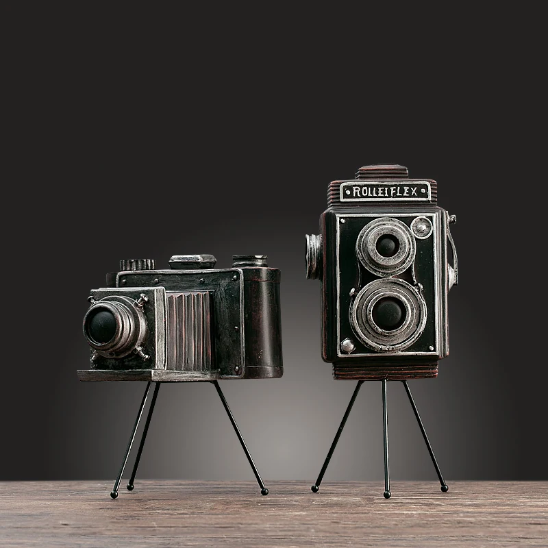 Европейские креативные фигурки камер из смолы винтажная Статуэтка для бара