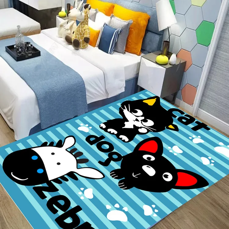 

Противоскользящие напольные коврики с котом/собакой/зеброй, 3D ковер, нескользящий ковер, ковер для столовой, гостиной, мягкий ковер для детс...