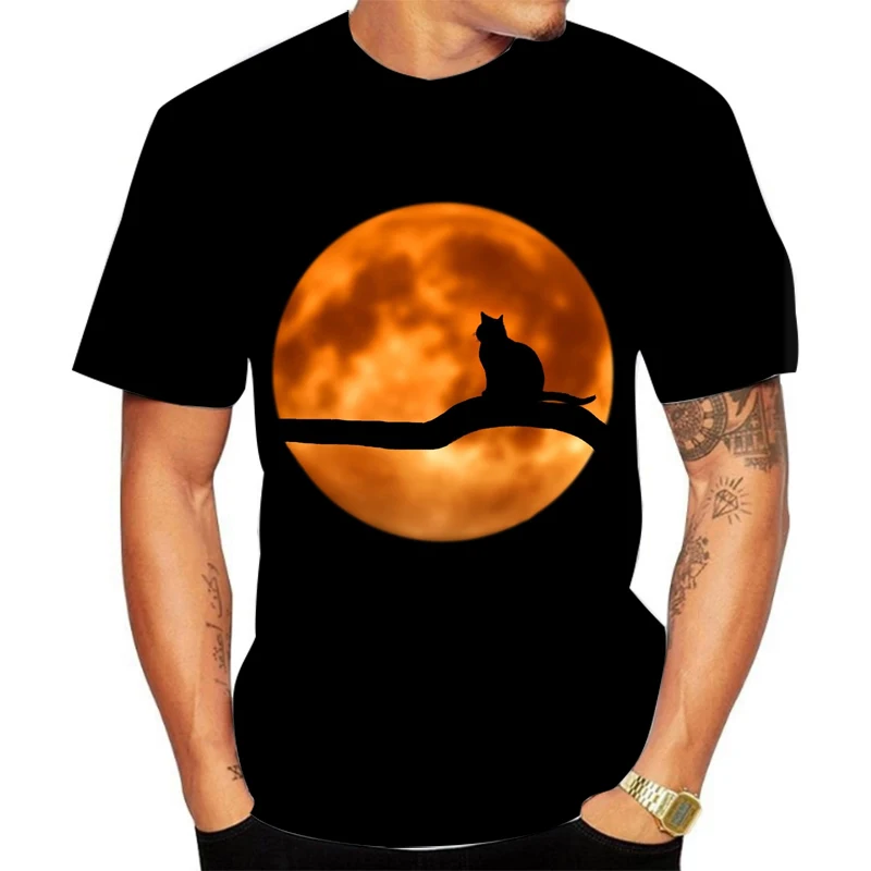 

2021 Summer Cat Pattern 3D Printed Fashion T-Shirt for Men and Women Soft Texture Casual Fashion