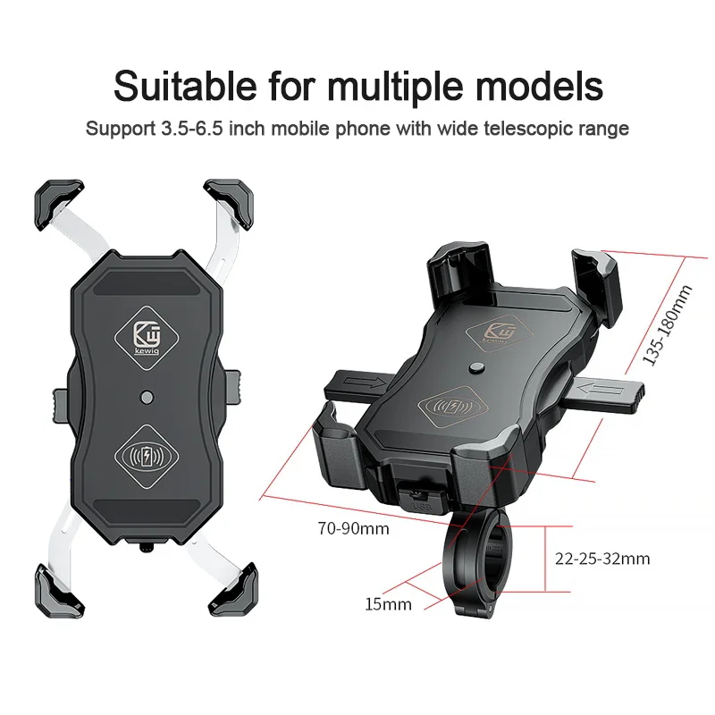 15w qi wireless charger motorcycle phone holder qc3 0 usb charger for iphone xiaomi samsung handlebar gps stand mount bracket free global shipping