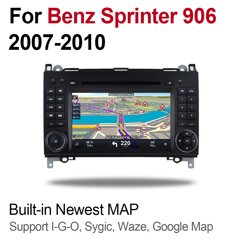 Автомобильный мультимедийный плеер 2 Din Android 9 Автомагнитола для Mercedes Benz Sprinter 906 2007