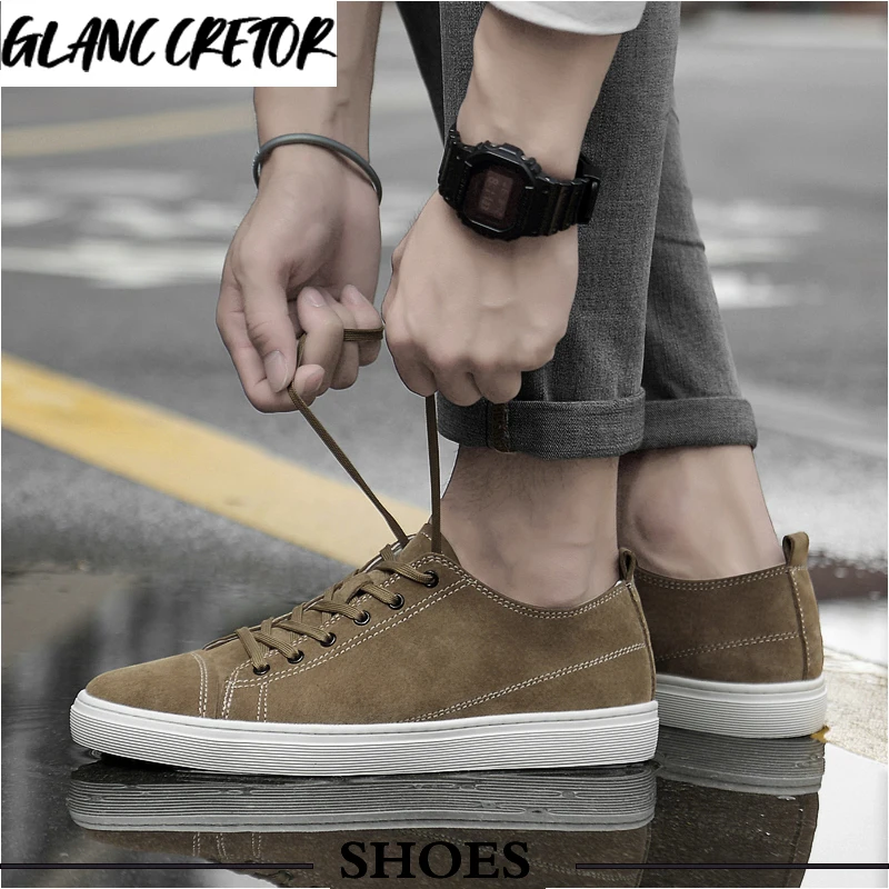 

Casual Shoes Outdoor Men Sneakers 2021 New Men Shoes Fashion Genuine Leather Loafers Breathable Autumn lace up comfortable