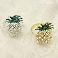 6pcslot pearl pineapple metal napkin ring hotel western food cloth napkin buckle metal paper ring napkin ring