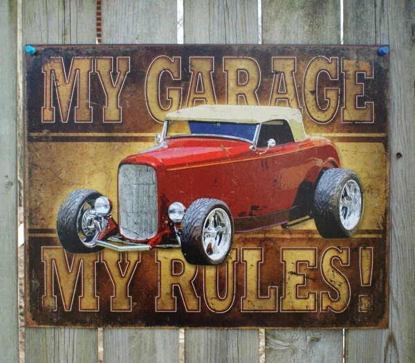 

My Garage My Rules Tin Sign Man Cave Garage Cave