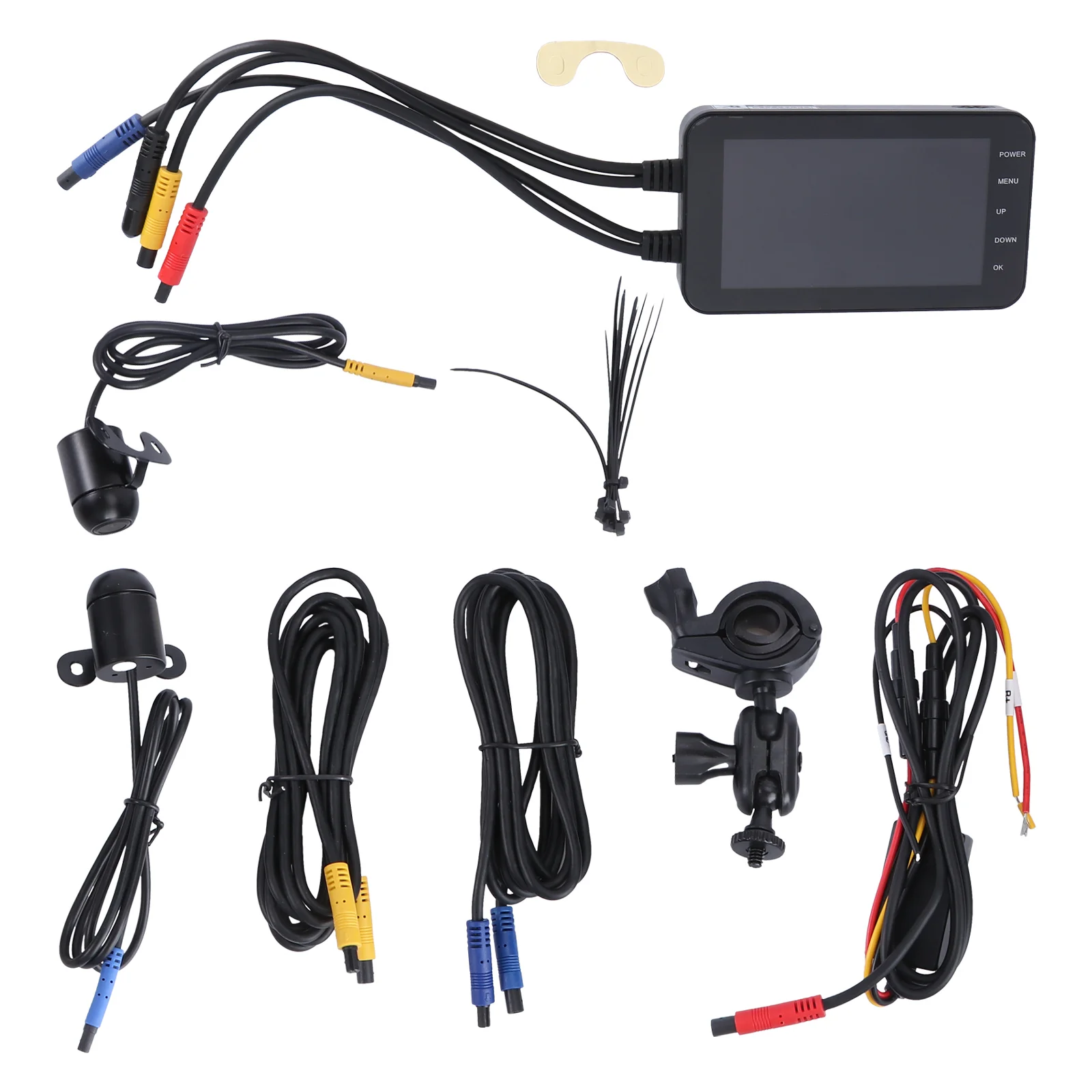 

MT003 WIFI 1080P Waterproof Camera 4 Inch Motorcycle DVR Front Rear Dual Lens Driving Video Recorder Dash Cam Moto Bike (Black)