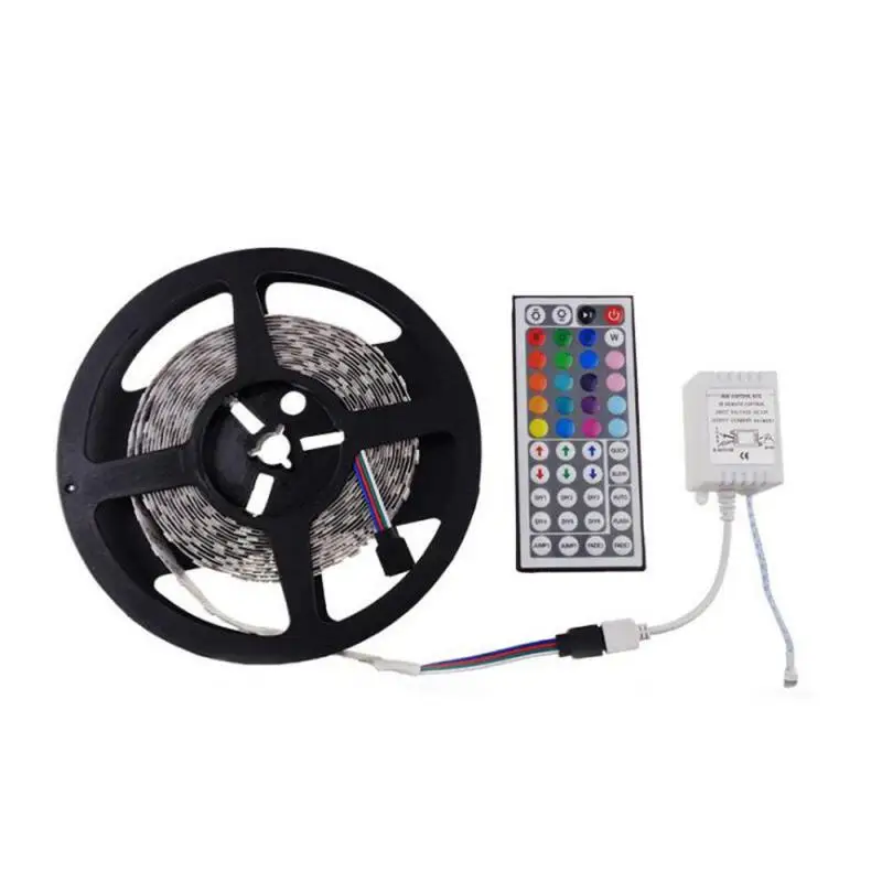 

5m 10m RGB Waterproof LED Strip SMD3528 5v US UK EU Adapter TV PC Flexible Light Neon Tape For House Decoration