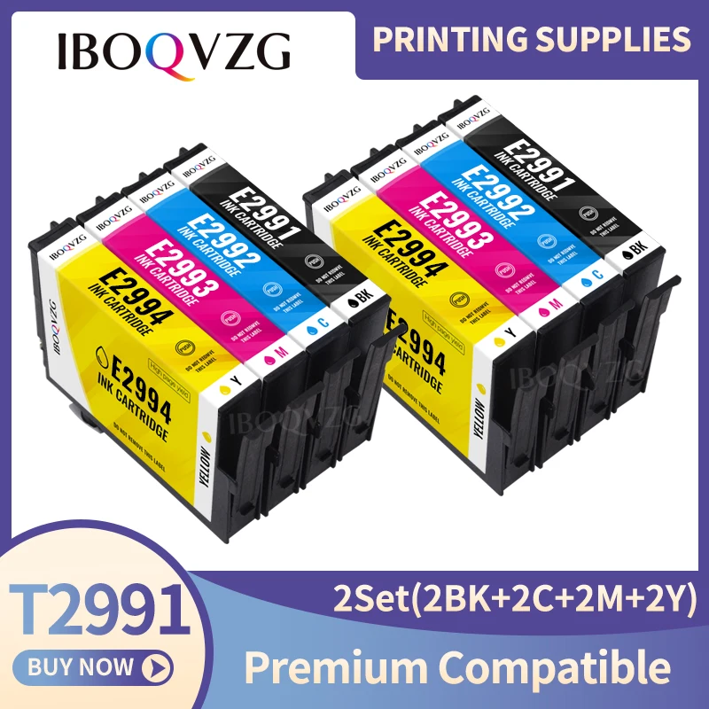 

IBOQVZG x2 set 29 XL Cartridge Compatible for Epson T29 T2991 T 2991 29XL Printer Ink Cartridge for epson XP235 335 332 432 435