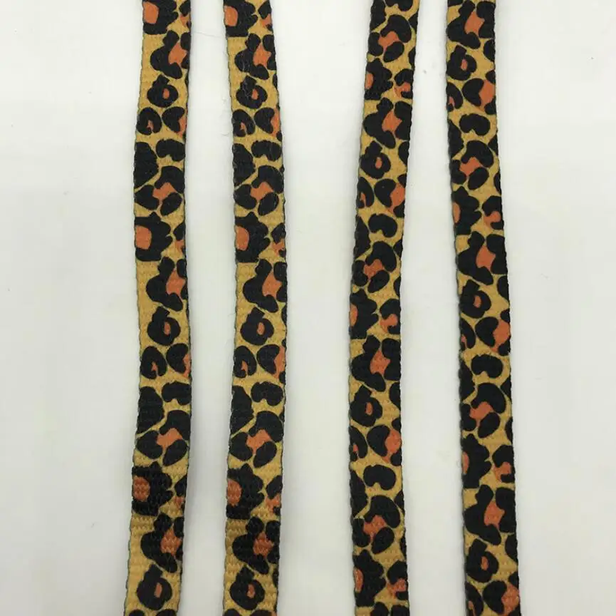 10 Pairs 120m/47inch Leopard Print Shoelaces Polyester Shoe Laces Boots Sneakers Shoelace Strings