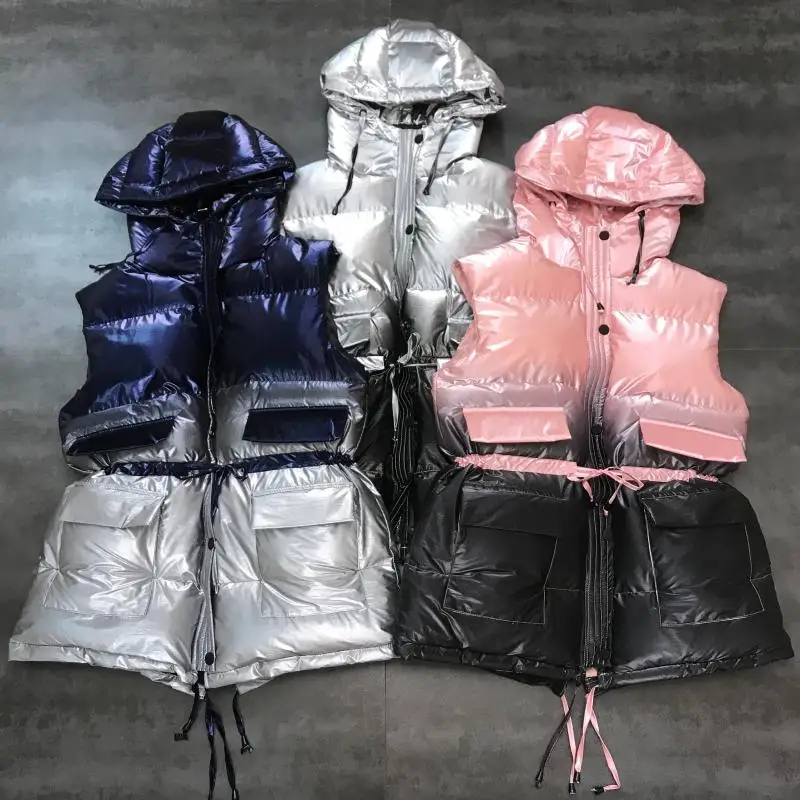 2019 Зимний новый космический глянцевый градиентный шнурок на талии хлопковый