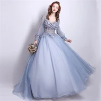woman party ruched evening dress floor length tulle wedding es embroidery applique quinceanera