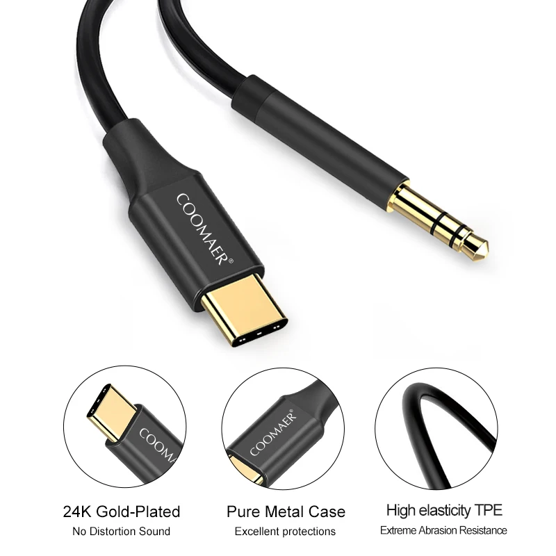 Тип C до 3 5 мм на обоих концах для подключения внешних устройств к автомагнитоле USB