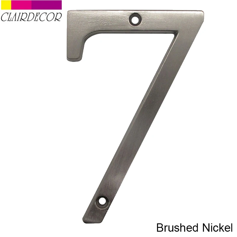 Номер дома 101 мм заподлицо матовый никелевый металлический номер дверной