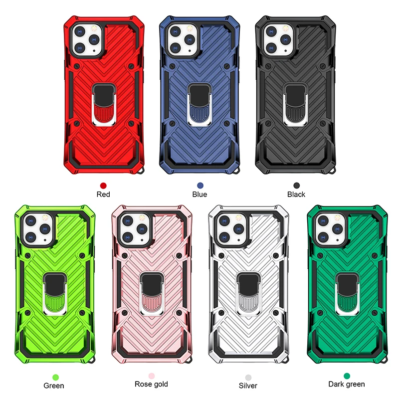 

300Pcs/Lot Silicone TPU+PC Ring Magentic Phone Case For iPhone 13 12 Mini 11 Pro XS Max XR X 7 8 6S Plus Hybrid Ruggeed Cover