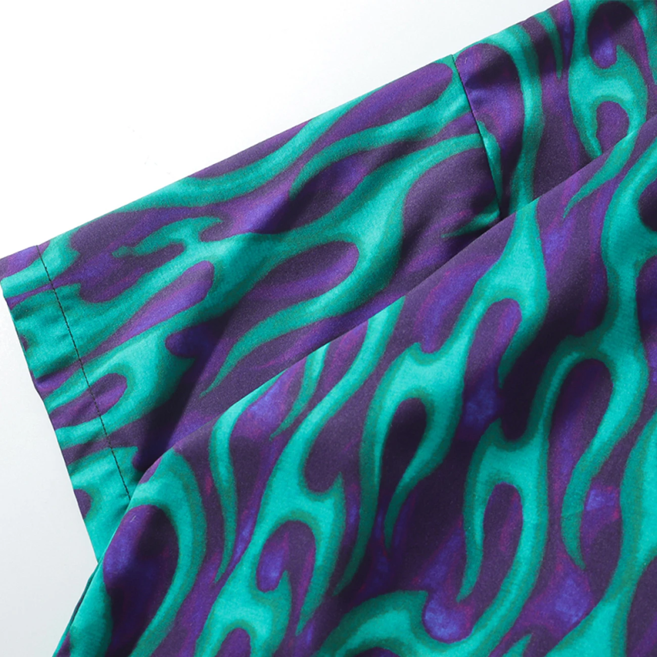 LACIBLE в стиле хип хоп голубого пламени рубашки Для мужчин 2020 Лето Harajuku свободный